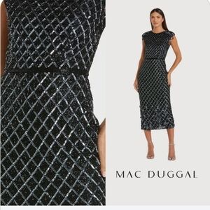 Black High Neck Dress w/ Crystal Fringe DetailRegular price$798 USD